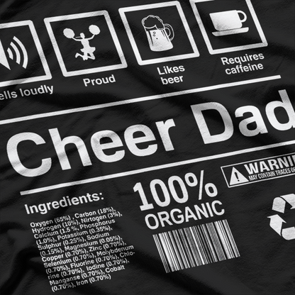 Funny Cheer Dad Ingredients T-Shirt