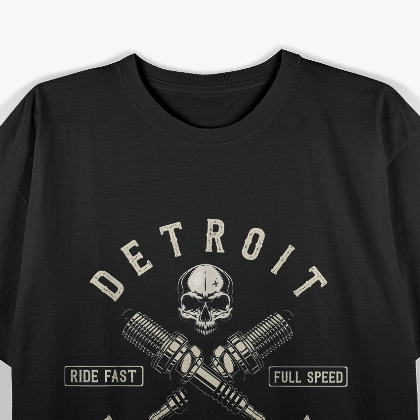 Motor City Speed Spark Plug Wings Detroit Racing Enthusiast T-Shirt