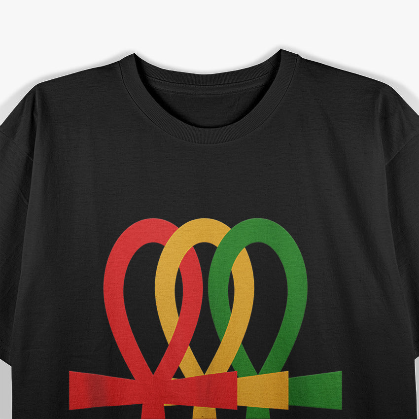 EGYPTIAN SACRED GEOMETRY ANKH CROSS KEMETIC RASTA T-Shirt