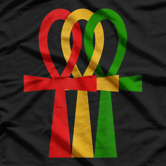 EGYPTIAN SACRED GEOMETRY ANKH CROSS KEMETIC RASTA T-Shirt