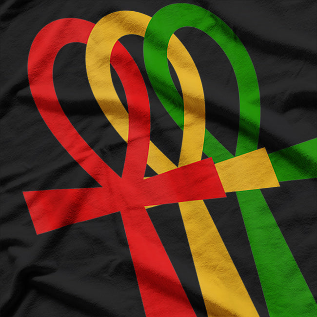EGYPTIAN SACRED GEOMETRY ANKH CROSS KEMETIC RASTA T-Shirt