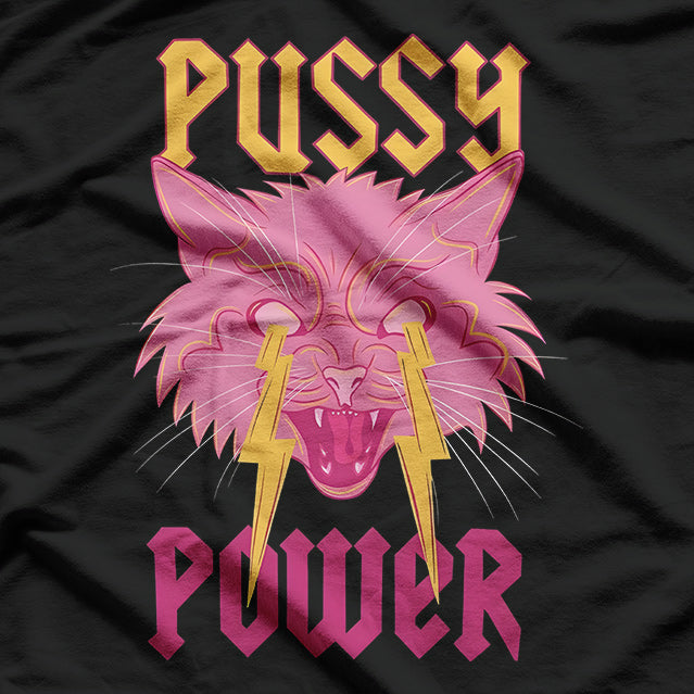 Paws And Power Funny Cat Lover Empowerment Design T-Shirt