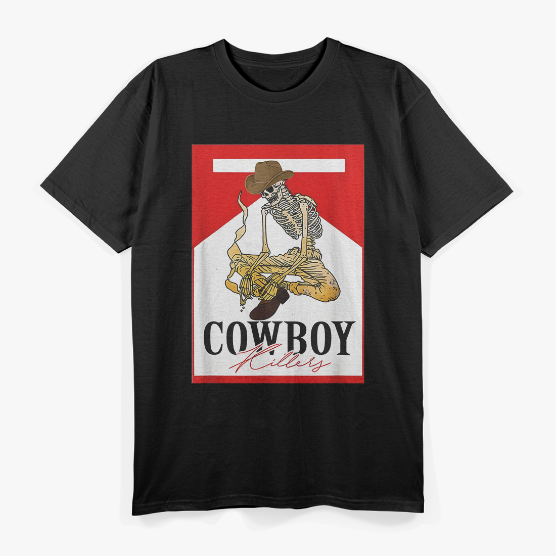 Smoking Cowboy Skull - Vintage Western Vibes T-Shirt