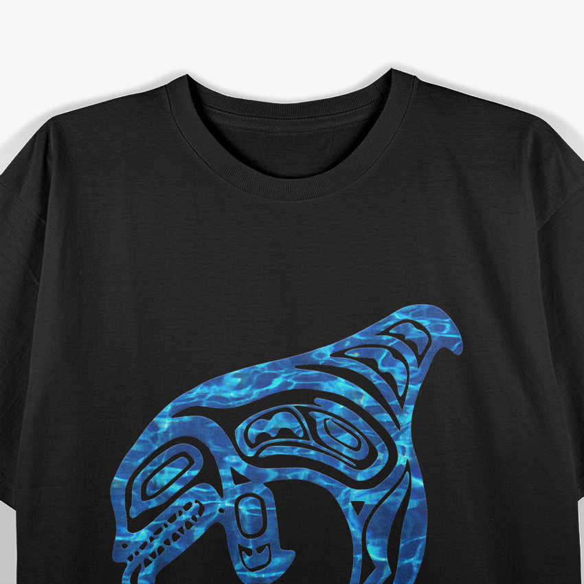 Orca Swimming in Blue Water Design T-Shirt