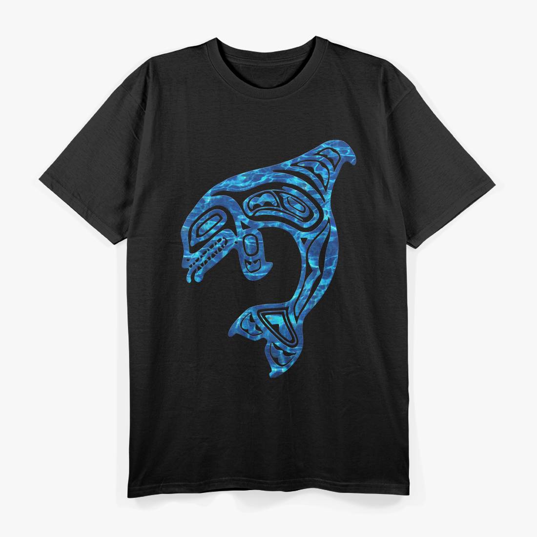 Orca Swimming in Blue Water Design T-Shirt