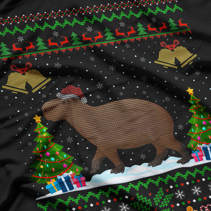 Christmas Capybara Festive Animal Lover T-Shirt