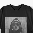 Rebellious Nun Smoking With Style Funny Bold Statement T-Shirt