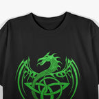 Green Celtic Knot Fantasy Majestic Celtic Dragon Design with Mystical Charm T-Shirt