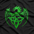 Green Celtic Knot Fantasy Majestic Celtic Dragon Design with Mystical Charm T-Shirt