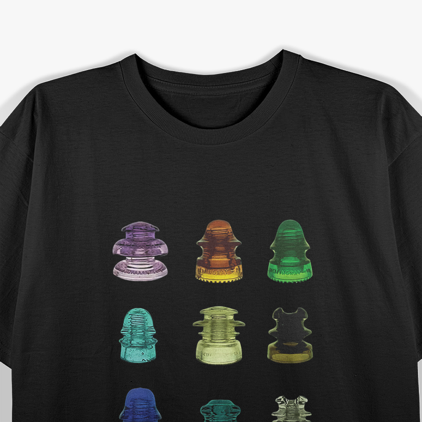 Antique Telegraph & Vintage Glass Insulators Collector T-Shirt