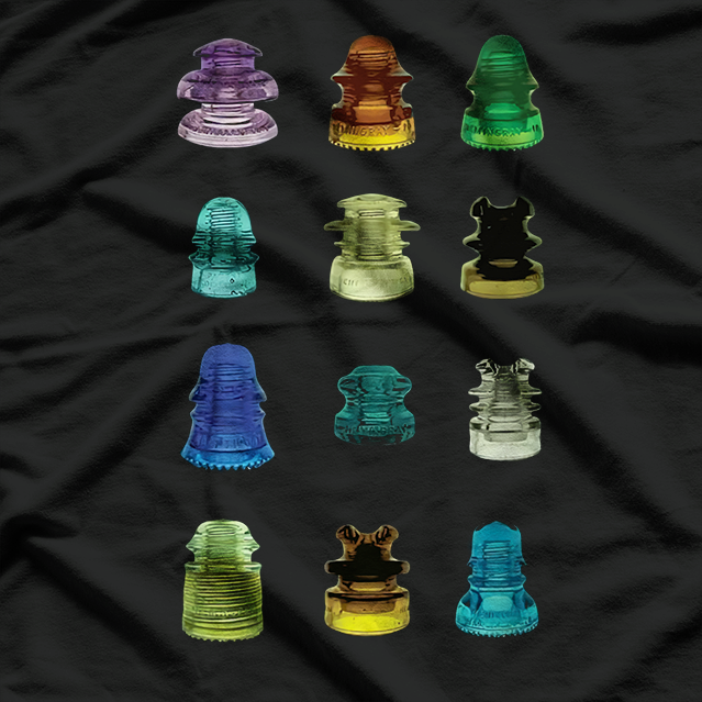 Antique Telegraph & Vintage Glass Insulators Collector T-Shirt
