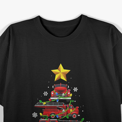 Firefighter Truck Christmas Tree T-Shirt