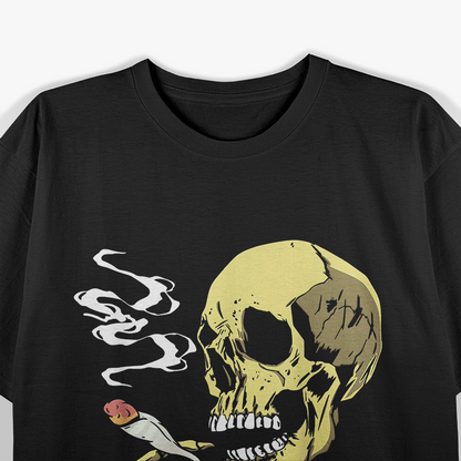 Skeleton Skull Smoking - Edgy Humor T-Shirt