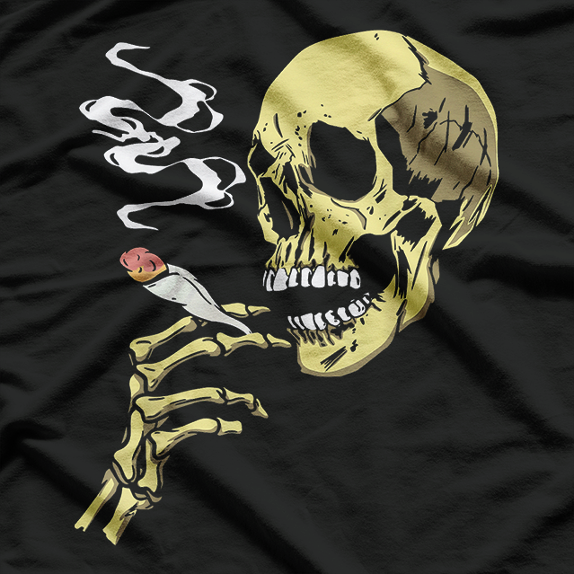 Skeleton Skull Smoking - Edgy Humor T-Shirt