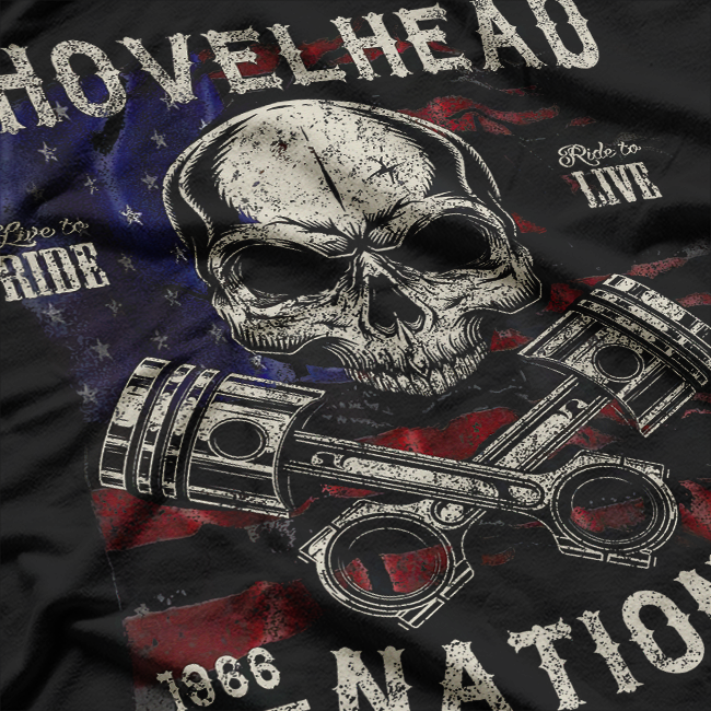 Shovelhead Nation Cool Biker T-Shirt