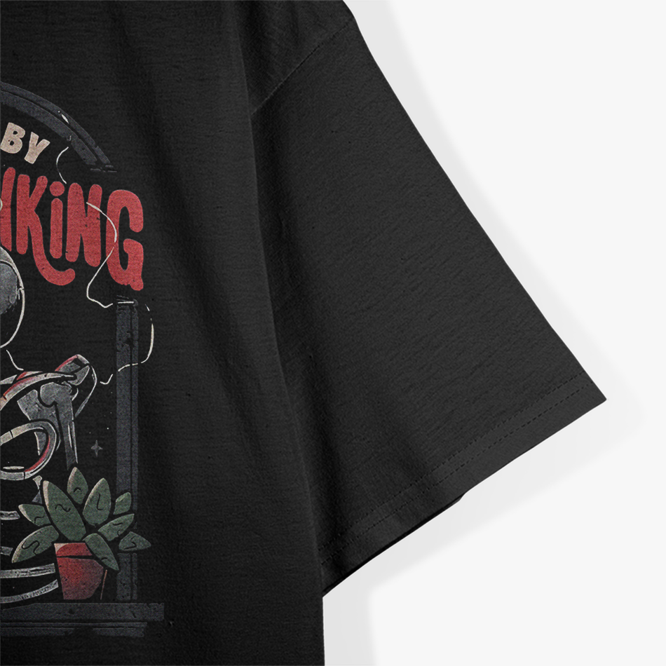 Funny Smoking Skull - Red Retro Design T-Shirt