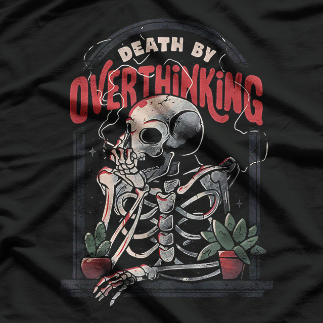 Funny Smoking Skull - Red Retro Design T-Shirt