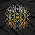 Flower of Life Symbol Sacred Gold Geometry Design T-Shirt