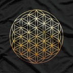 Flower of Life Symbol Sacred Gold Geometry Design T-Shirt