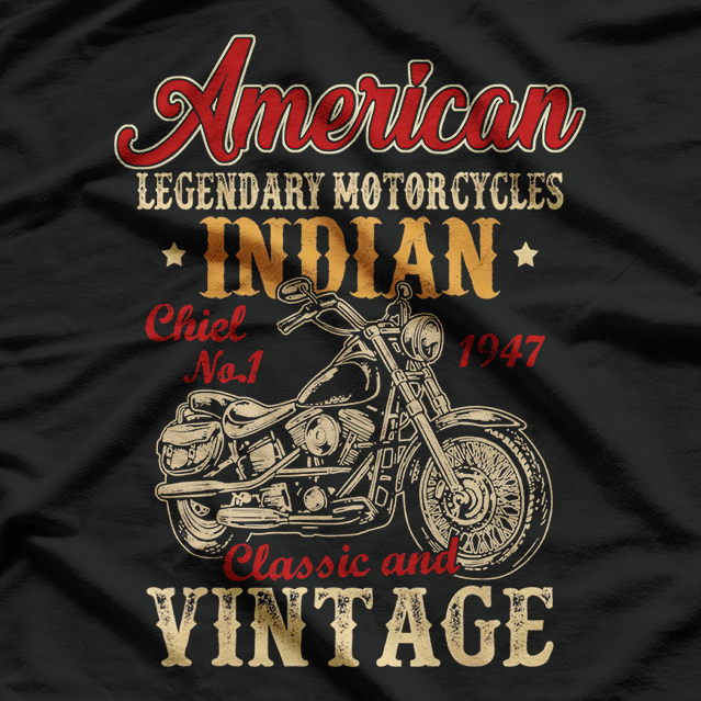 Retro Vintage America Motorcycle Indian for Old Biker T-Shirt