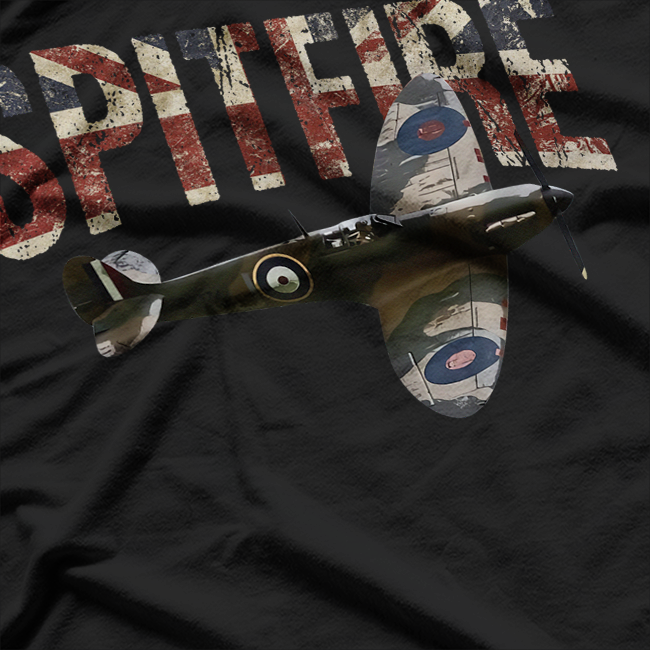 Spitfire Raf Supermarine WW2 Fighter Plane T-Shirt