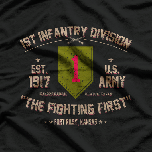 US Army 1st Infantry Division Veteran The Fighting First T-Shirt