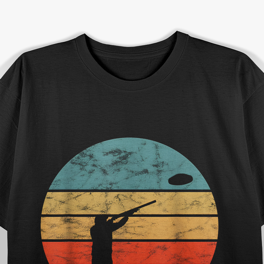 Clay Skeet Shooting Trap Shooting Retro Vintage Sunset T-Shirt