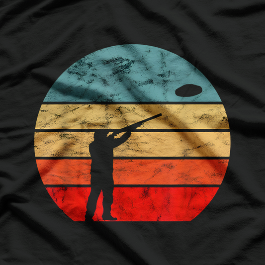 Clay Skeet Shooting Trap Shooting Retro Vintage Sunset T-Shirt