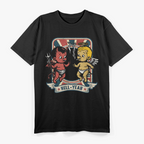 Retro Smoking Angel & Devil - Devilish Cupid Vibes T-Shirt