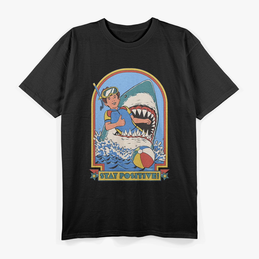 Positive Shark Stay Positive Uplifting T-Shirt