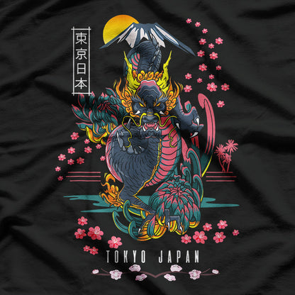 Tokyo Dragon Vibrant Urban Style Meets Mythical Power T-Shirt