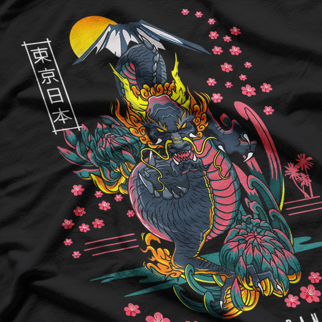 Tokyo Dragon Vibrant Urban Style Meets Mythical Power T-Shirt