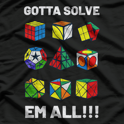 Competitive Puzzle Cube, Gotta Solve 'Em All - Speed Cubing T-Shirt