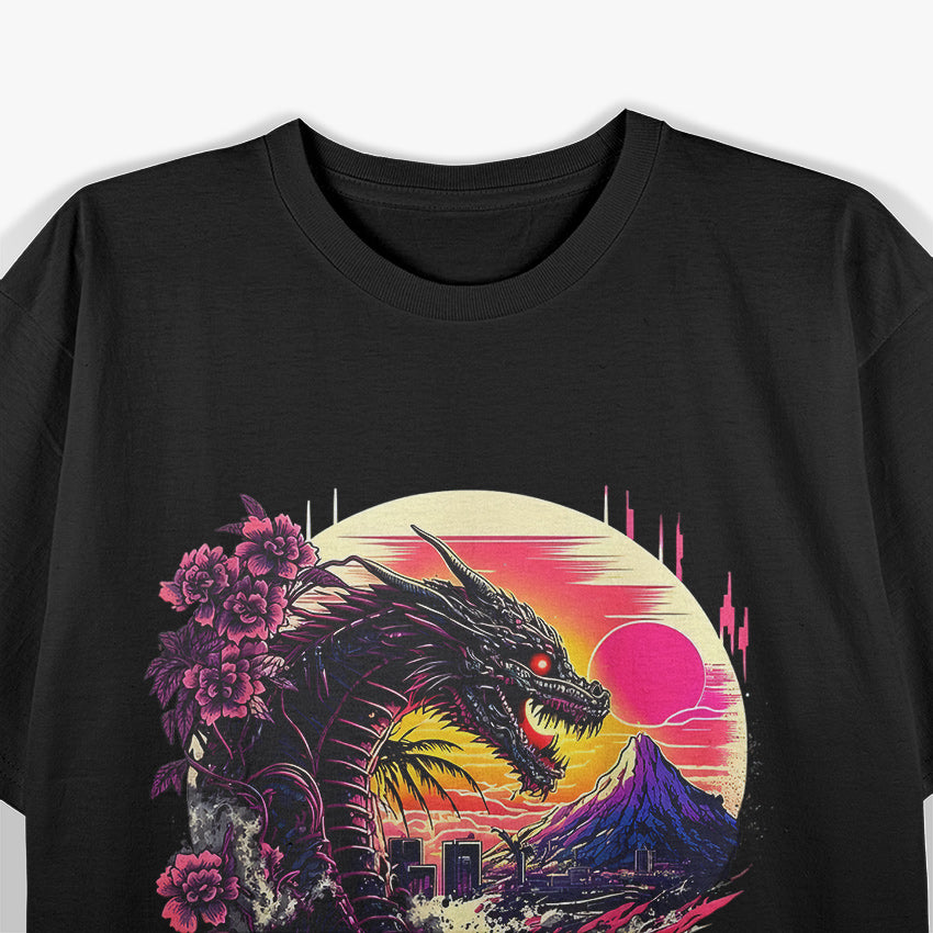 Dragon Vaporwave Retro 80s Synthwave Aesthetic with Vintage Flair T-Shirt