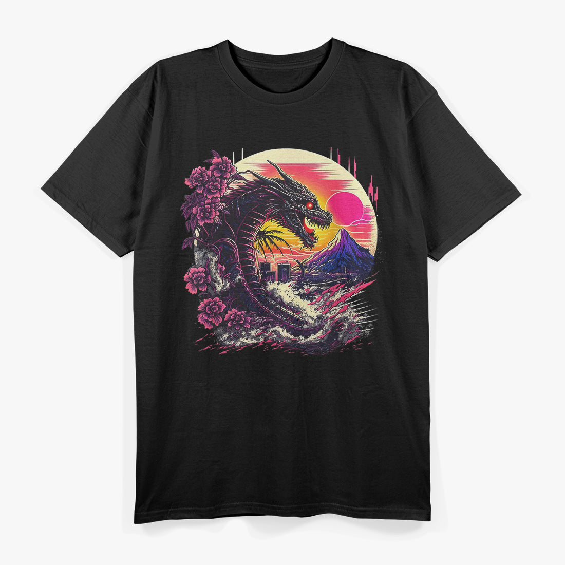 Dragon Vaporwave Retro 80s Synthwave Aesthetic with Vintage Flair T-Shirt
