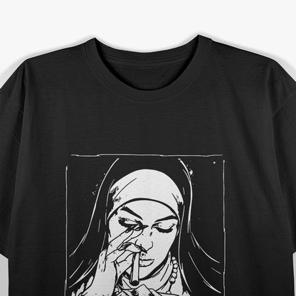 Unholy Nun Funny Dark Humor Graphic T-Shirt