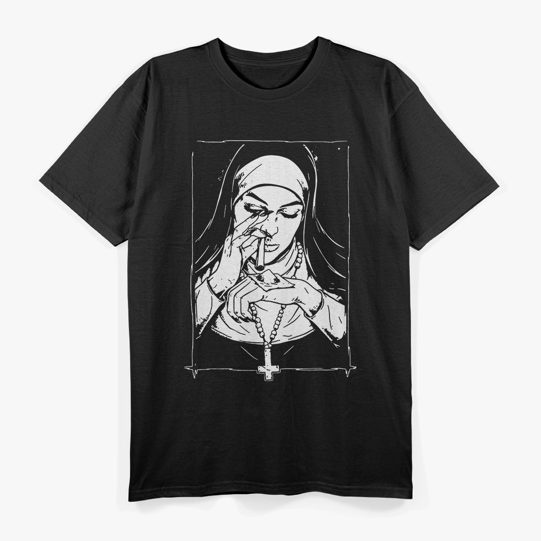 Unholy Nun Funny Dark Humor Graphic T-Shirt