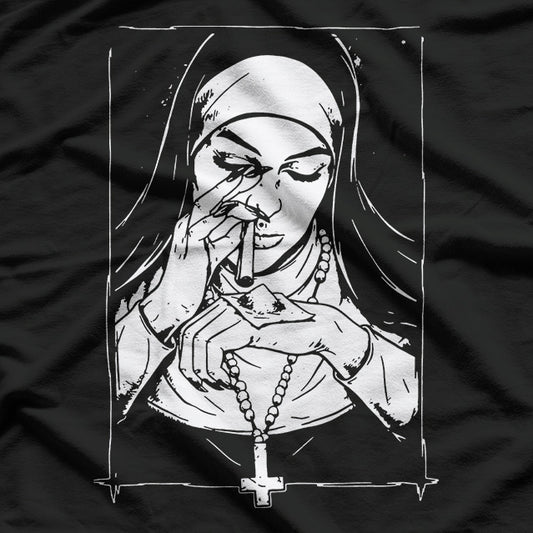 Unholy Nun Funny Dark Humor Graphic T-Shirt