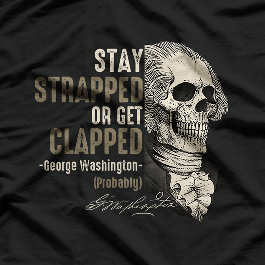 George Washington Stay Strapped Funny July 4th T-Shirt