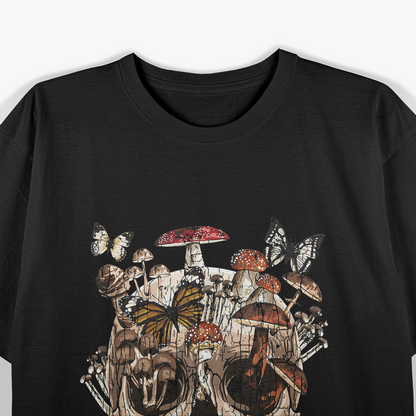 Mushroom Clothing Mushroom Collector Skull T-Shirt