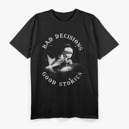 Bad Decisions, Good Stories Smoking Nun Humor T-Shirt