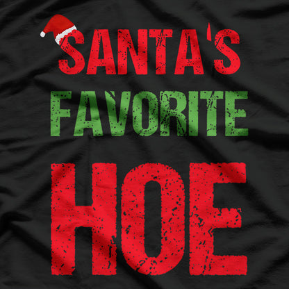 Funny Pajama Christmas Hoe Humor T-Shirt