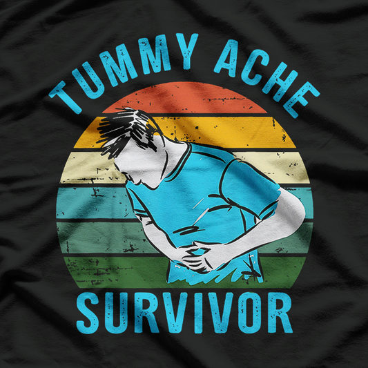 Vintage Survivor Of Epic Tummy Ache Funny Humor T-Shirt