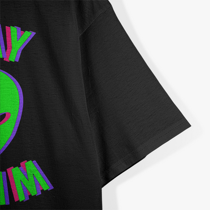 Stay Weird UFO Alien Glitch Retro Humor T-Shirt