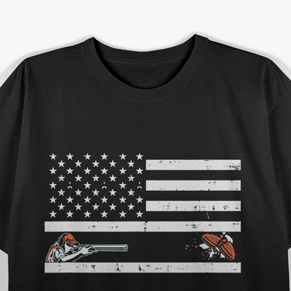 Proud American - Skeet, Trap, Clay Shotgun Shooting T-Shirt