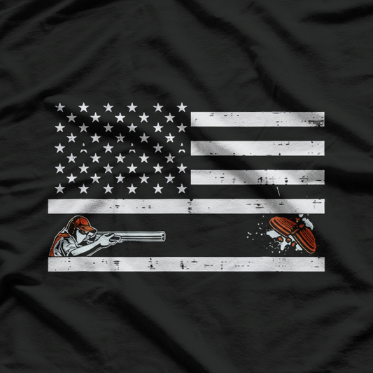 Proud American - Skeet, Trap, Clay Shotgun Shooting T-Shirt