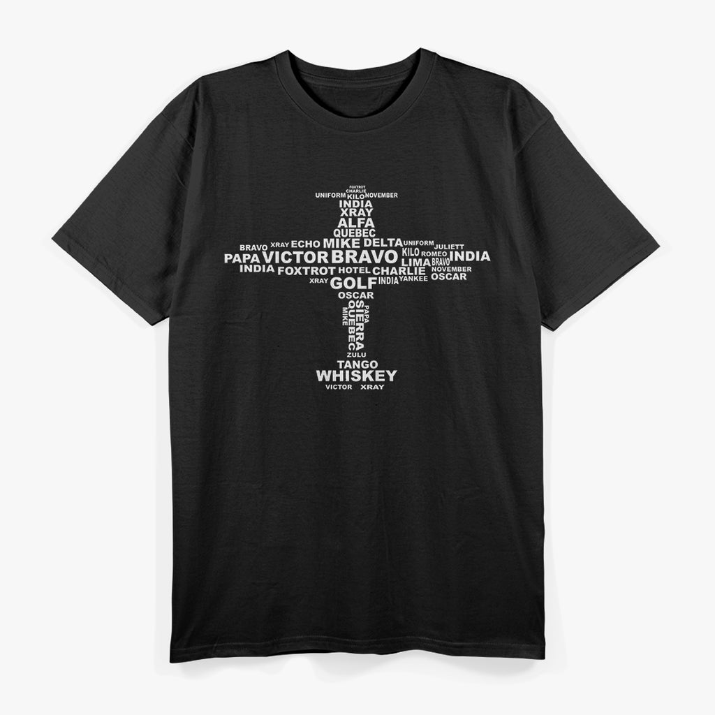 Full Phonetic Alphabet Funny Pilot Aviation Letters T-Shirt