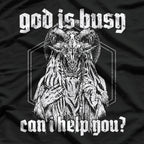 God Is Busy, Can I Help You? Baphomet T-Shirt