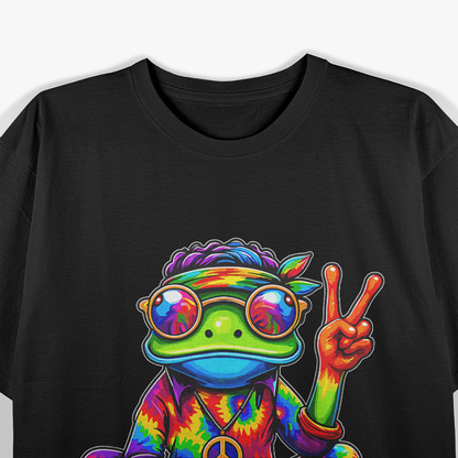 Hippie Tie-Dye Frog, 70s Party & 60s Costume, Peace Sign T-Shirt