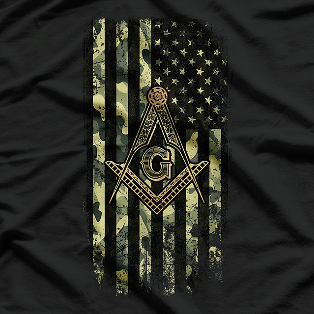 Masonic Camo American Flag - Freemason T-Shirt